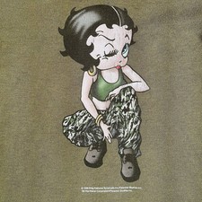 Rare 1999 Vintage Betty Boop Army Tough Chick Girls Rule long sleeve shirt