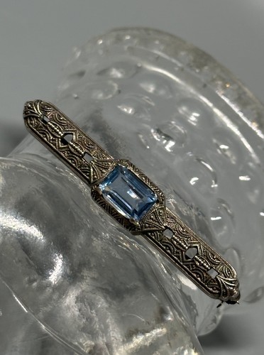 Brosche antik mit blauem stein - antik,