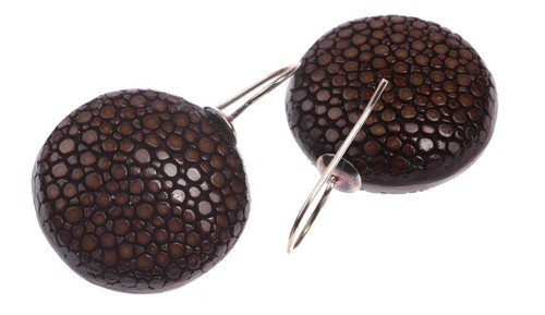 Rochenleder ohrringe flat - rochenleder,