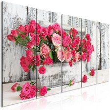 Blumen Rose Holz Natur VLIES