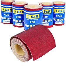 S&R Schleifpapierrollen-Set, 5 Rollen 93 mm x 5 m: Körnung 60/80/120/180/240