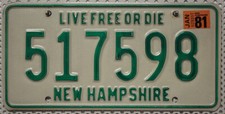 New hampshire nummernschild - new,