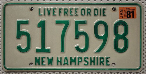 New hampshire nummernschild - hampshire,