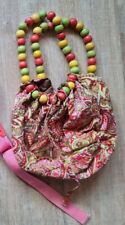 Bunte Umhängetasche mit Holzkugeln Kinder/ Damen, Handmade