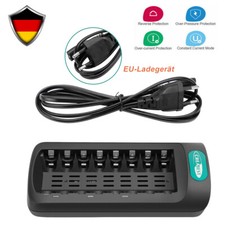 8 Slots Akku Batterie Aufladegerät USB Ladegerät AA AAA Ni-CD/MH Schnelladegerät