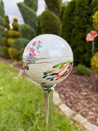 Glaskugel weiß 12cm - glaskugel,