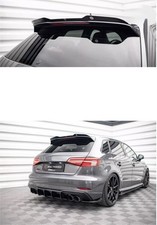 Spoiler Lippe Heckspoiler Schwarz Lackiert für AUDI A3 8V Limousine S Line 13-20