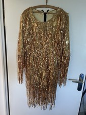 Goldenes Pailletten Kleid Gr. 40/42