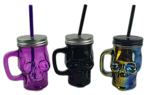 Totenkopf glas trinkglas - 3d,