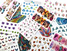 10 Bögen Nagelsticker Konvolut Nail Art Wasser Transfer Tattoo Spar Set MIX-1157