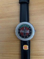 Coca-Cola Burger King Armband Uhr–Lederband–Vintage Retro – Sammlerstück –neu