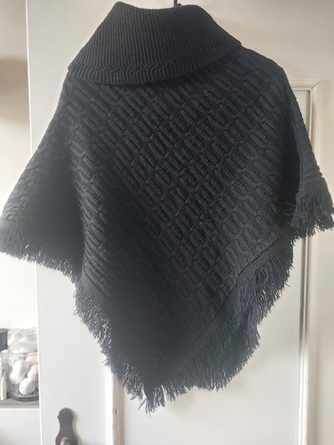 Strick poncho m schwarz - strick,