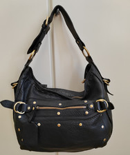 Leder Handtasche Damen Umhängetasche Bag Damentasche Leder Schwarz