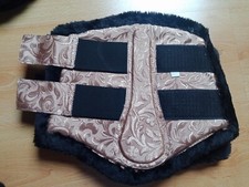 Gamaschen floral barock VB/WB mit Teddyfell in champagner hell