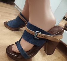 AS 98 Sandaletten Airstep Schuhe blau braun Gr 39