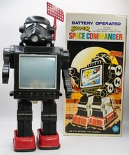 Super Space Commander Roboter Made in HongKong 70er Jahre mit Karton