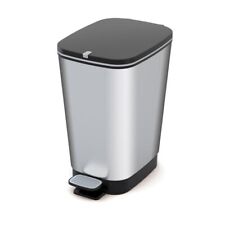 Curver Pedal-Abfalleimer 60L metallisiert Gummidichtung