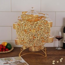 Getrocknete Obstbox, Gold, große Kapazität, Eisenornament für Hotel,