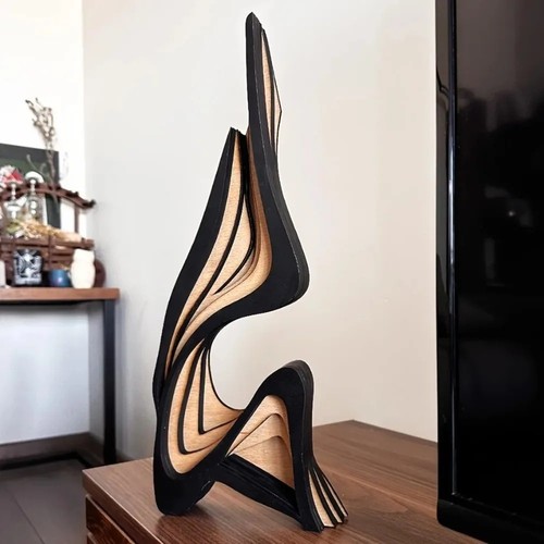 Abstrakte holzskulptur moderne - holzskulptur,