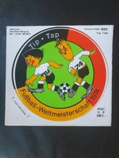 Werbe Aufkleber Tip + Tap - Fußball-WM 1974  - Kennbuchstabe: 1553