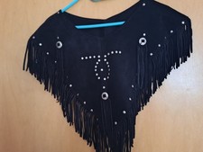 Poncho fransen leder - poncho,