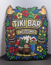 Tiki Bar Schild bunt für