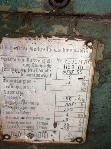 Drehbank gebraucht dlz330 600 - gebraucht, dlz330/600