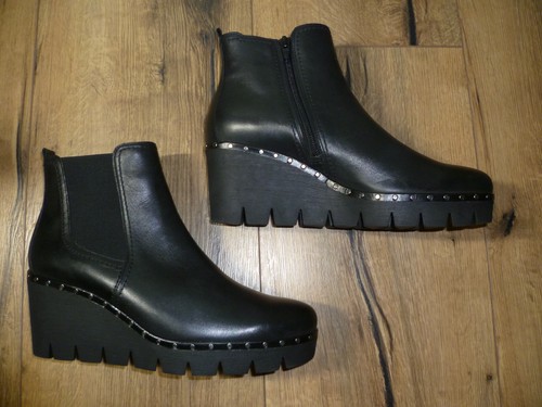 Stiefelette leder keilabsatz - stiefelette,