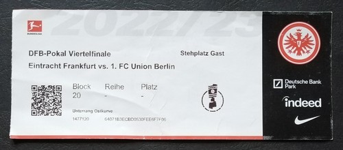 Ticket dfb pokal - pokal, 2022/23