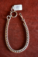 Neuwertige Taschen-Uhr Flachpanzerpanzer-Kette 925 Sterlingsilber 260 mm