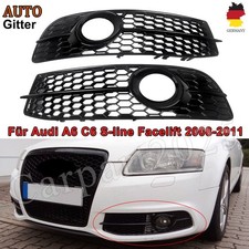 Waben Gitter Lüftungsgitter Stoßstange Grill Schwarz für Audi A6 C6 S-Line 08-11