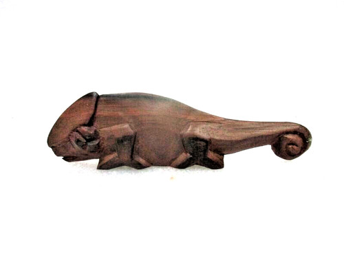 Geschnitzte holzfigur leguan - geschnitzte, "leguan