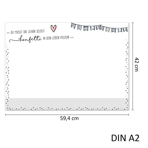 Schreibtischunterlage konfetti - schreibtischunterlage,