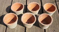 6er Set Blumentopf 8cm Pflanztopf Übertopf Aged Terracotta Landhausstil B-Ware