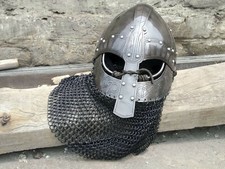 Mittelalter Ritter Wikinger Helm ~ LARP Battle Warrior Helm ~ Kettenhemd Helm