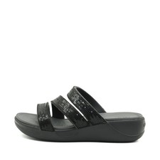 Crocs Damen Sandalen Pantoletten Schwarz Synthetik Ergonomisch Komfort EU 37-38