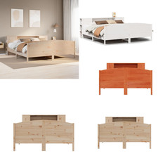 Massivholzbett Einzelbett Bettgestell Singlebett Bett mit Regal ohne Matratze