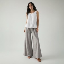 Leinentop Weiß Bluse Tunika