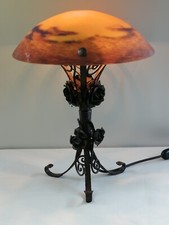 Degué Tischlampe Muller Strasbourg pate de verre Leuchte France Belle Époque