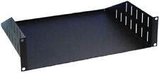 3 HE Rackablage 375mm tief Fachboden 19" Ablage schwarz Trägereinschub Rackwanne