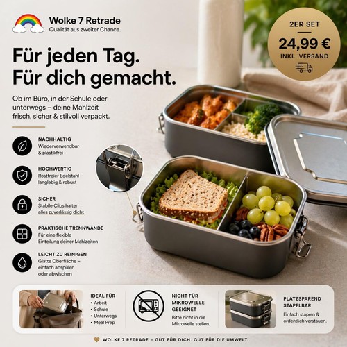 Edelstahl lunchbox set - edelstahl,