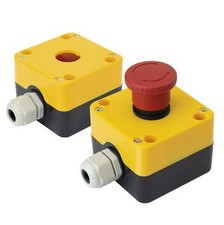 Blanko Schalter Gehäuse Notaus, Not Aus Stop, IP67 und IP40, Pilzschalter