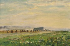 Richard HUBER (1902-1982) Dachauer Sommerwiese Impressionismus Ölgemälde ca.1940
