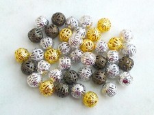 30 Filigran Metallperlen 8 mm Spacer Zwischenperlen Kugel Schmuck Perlen Basteln