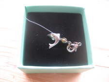 Kette, Delphin, silberfarben, Schmuckkästchen, klares Band