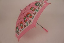 Regenschirm Schirm Mädchen Girls Kinder rosa mit weißen Streifen Höhe 51 cm