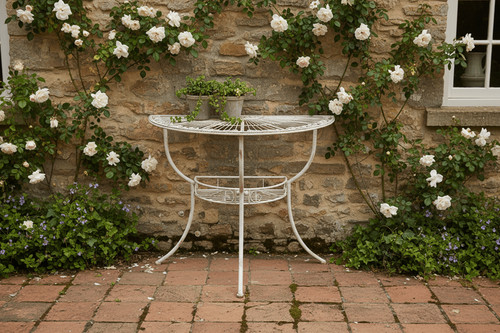 Gartentisch halbrund aus - , eisen