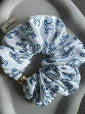 Celine Scrunchie Weiß-Blau 