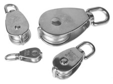 V4A Edelstahl Umlenkrolle mit Wirbelauge Drahtseil Stahlseil Umlenkblock 4A