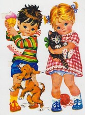 Glanzbilder: 2 Kinder mit